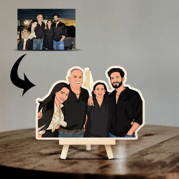 Personalized Caricature Wooden Print - Image 3