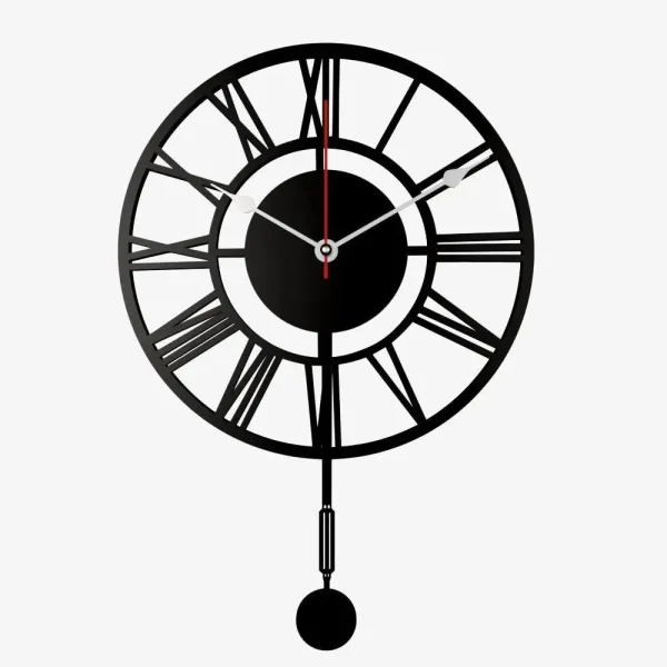 Decorative Wall Clock Roman Number Pendulum Clock - Image 2