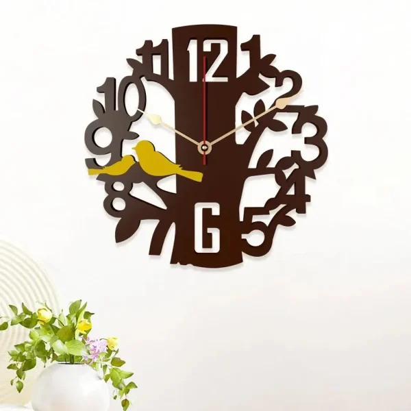 Brown Tree  with Yellow birds