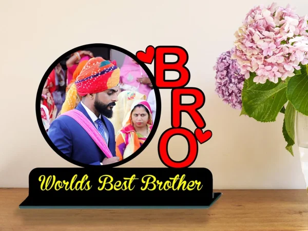 Personalized Worlds Best Bro Table Top Photo Frame - Image 3