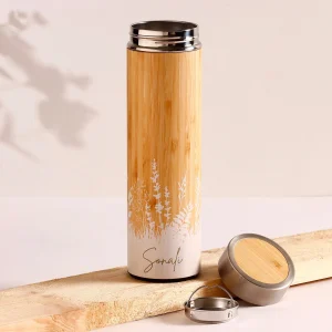 Personalised Bamboo Flask With Tea Strainer