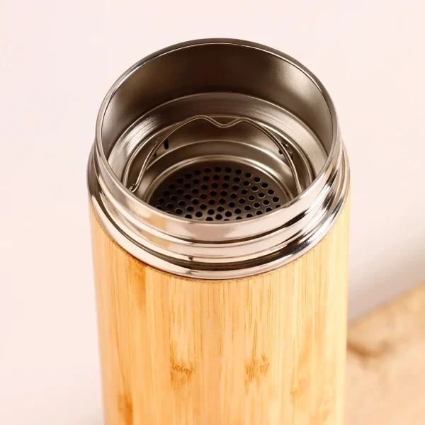 Personalised Bamboo Flask With Tea Strainer - Image 2