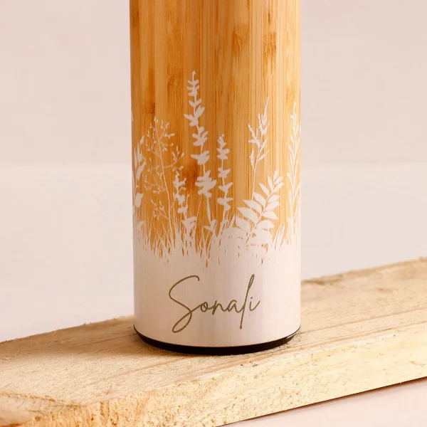 Personalised Bamboo Flask With Tea Strainer - Image 3
