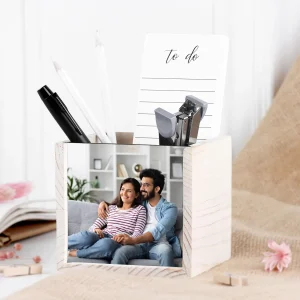 Personalised Pen Wooden Organiser