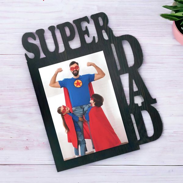 Personalized Super Dad Table Top Photo Frame - Image 2